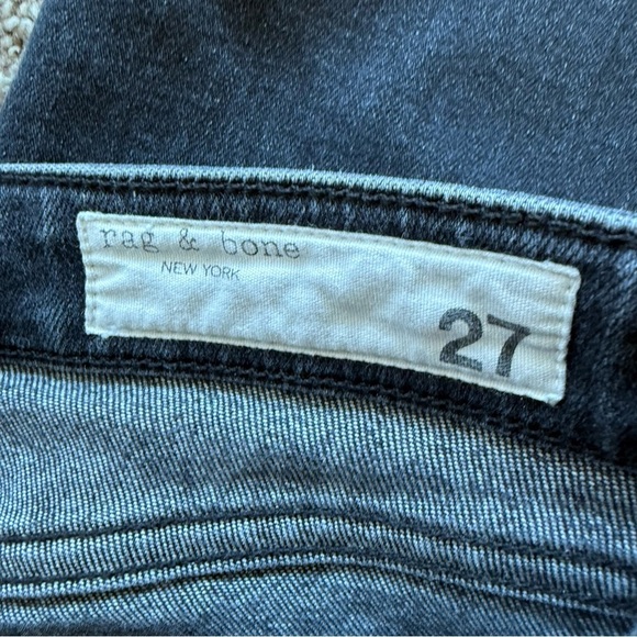 Rag & Bone Nina High-Rise Ankle Cigarette Jean Black Grafton w/Holes Denim 27 - Picture 13 of 14